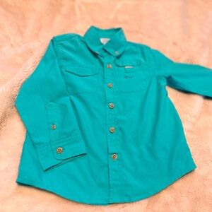 Crown & Ivy Button Up Toddler Fishing Shirt- Size 3T-Long Sleeve